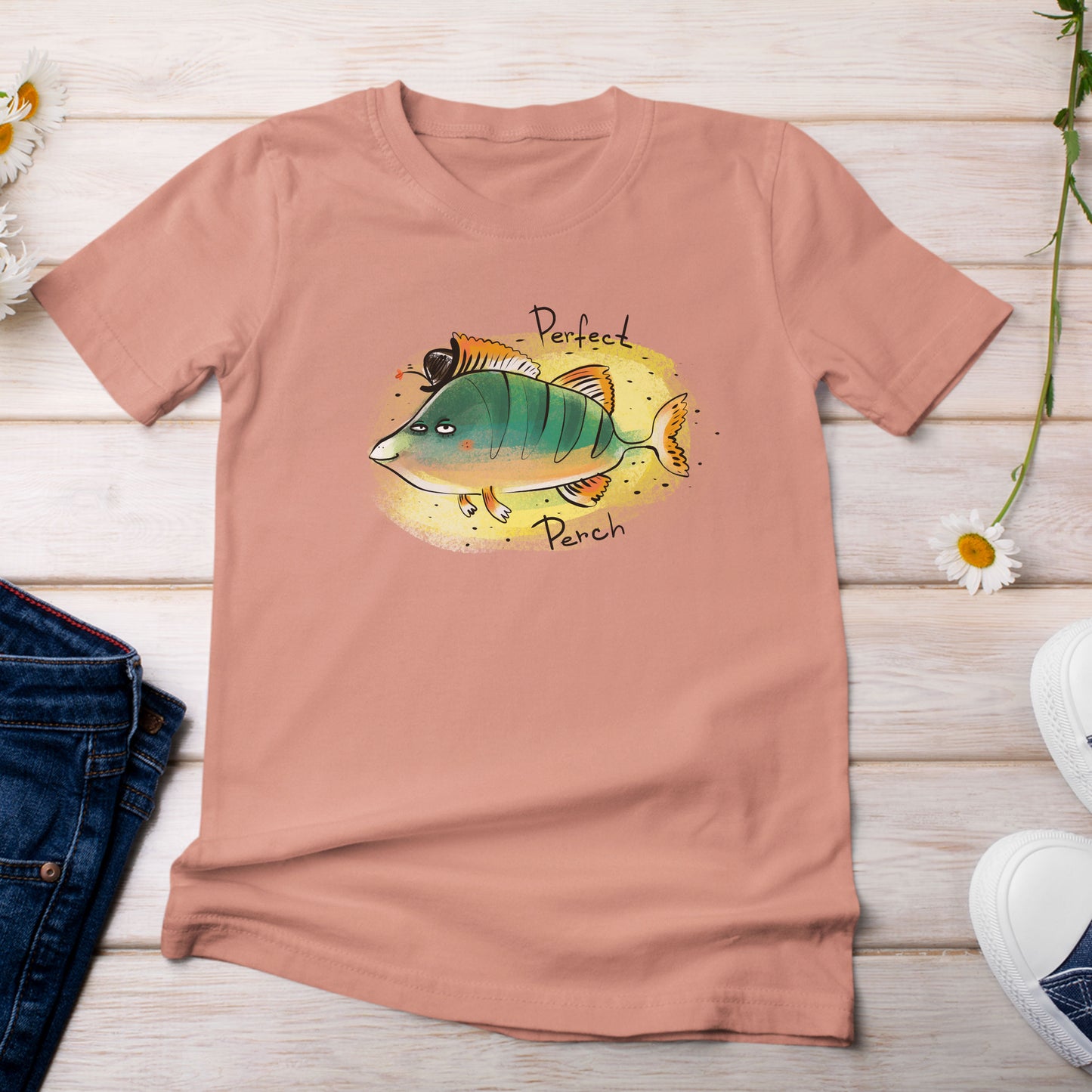 Perch are a Perfect Fish T-Shirt Terra Cotta Color