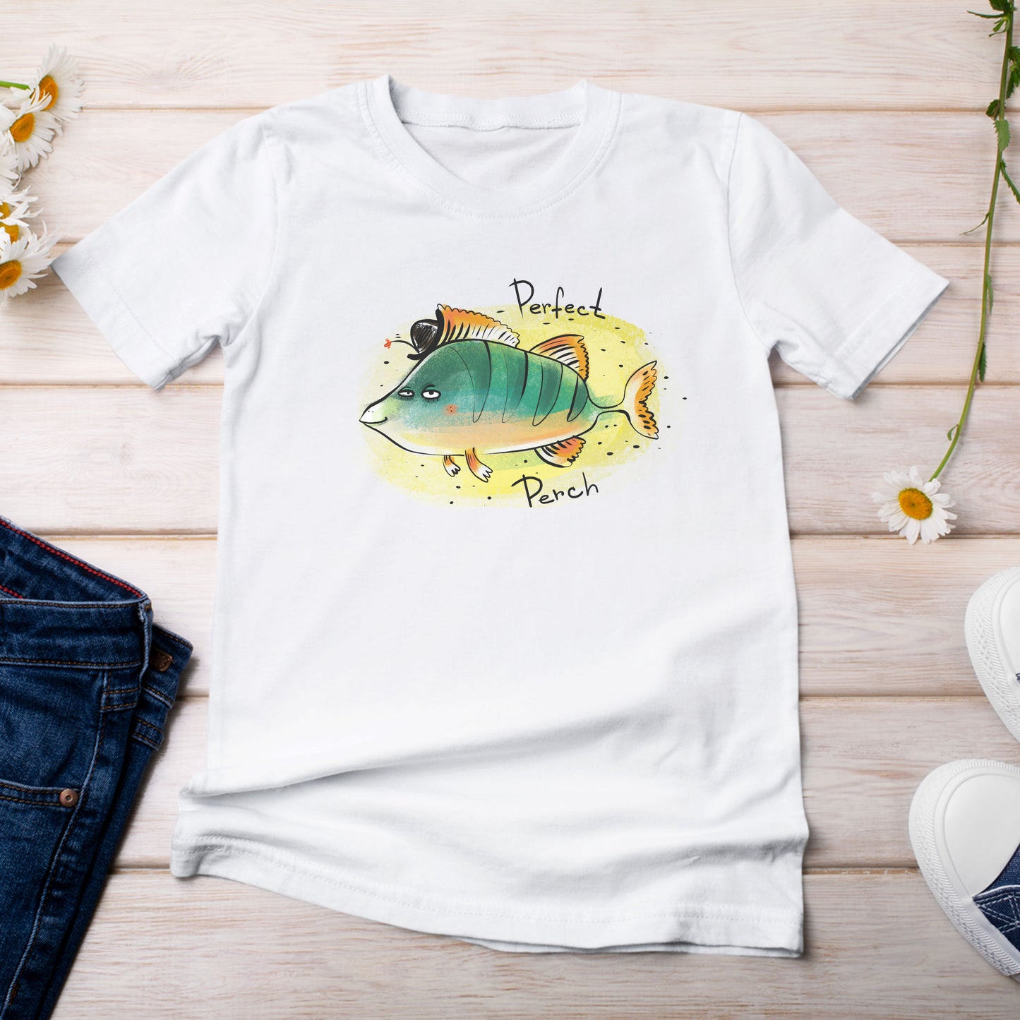 Perch are a Perfect Fish T-Shirt White