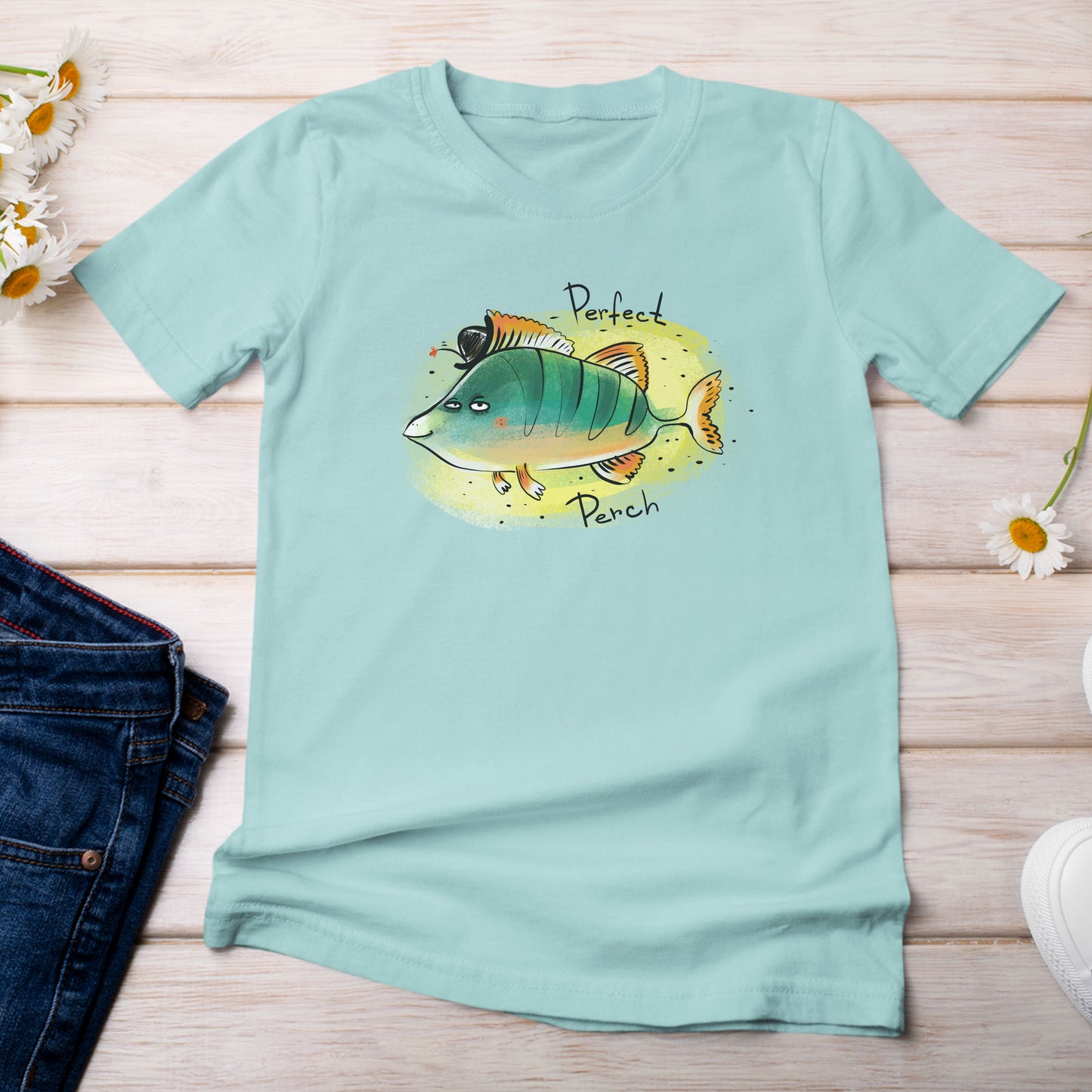 Perch are a Perfect Fish T-Shirt Chalky Mint Color