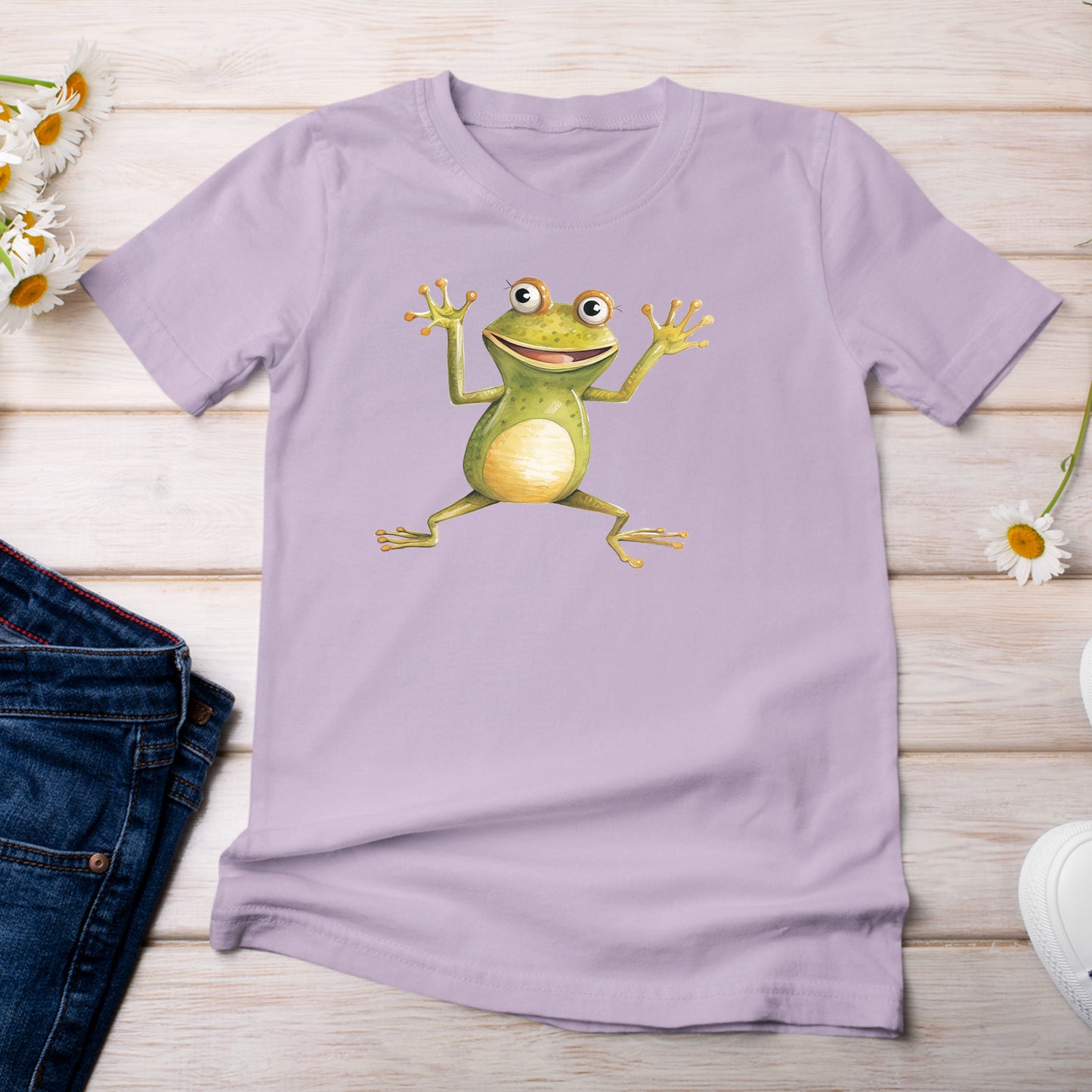 Happy Frog Amphibian T-Shirt Light Lilac Orchid Color