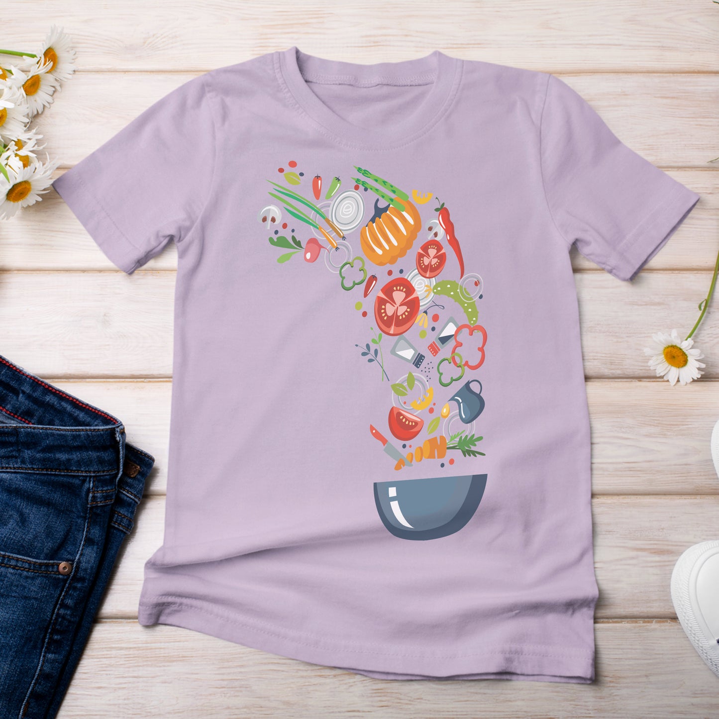 Yummy Salad Bowl T-Shirt Light Lilac Orchid Color