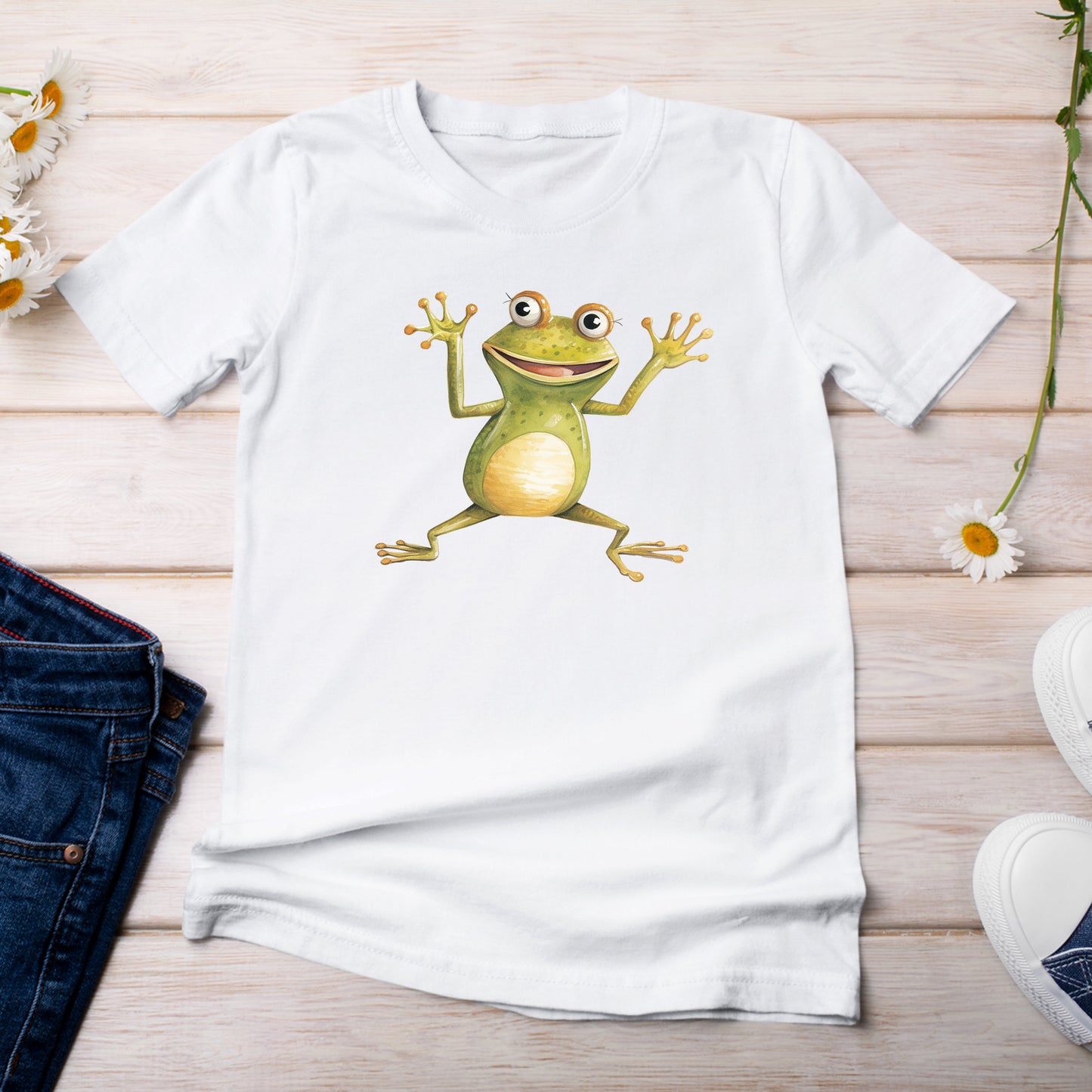 Happy Frog Amphibian T-Shirt White Color