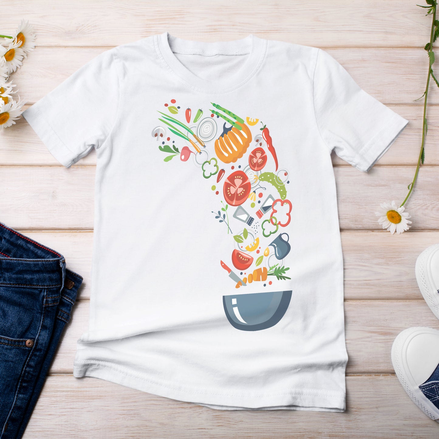 Yummy Salad Bowl T-Shirt White