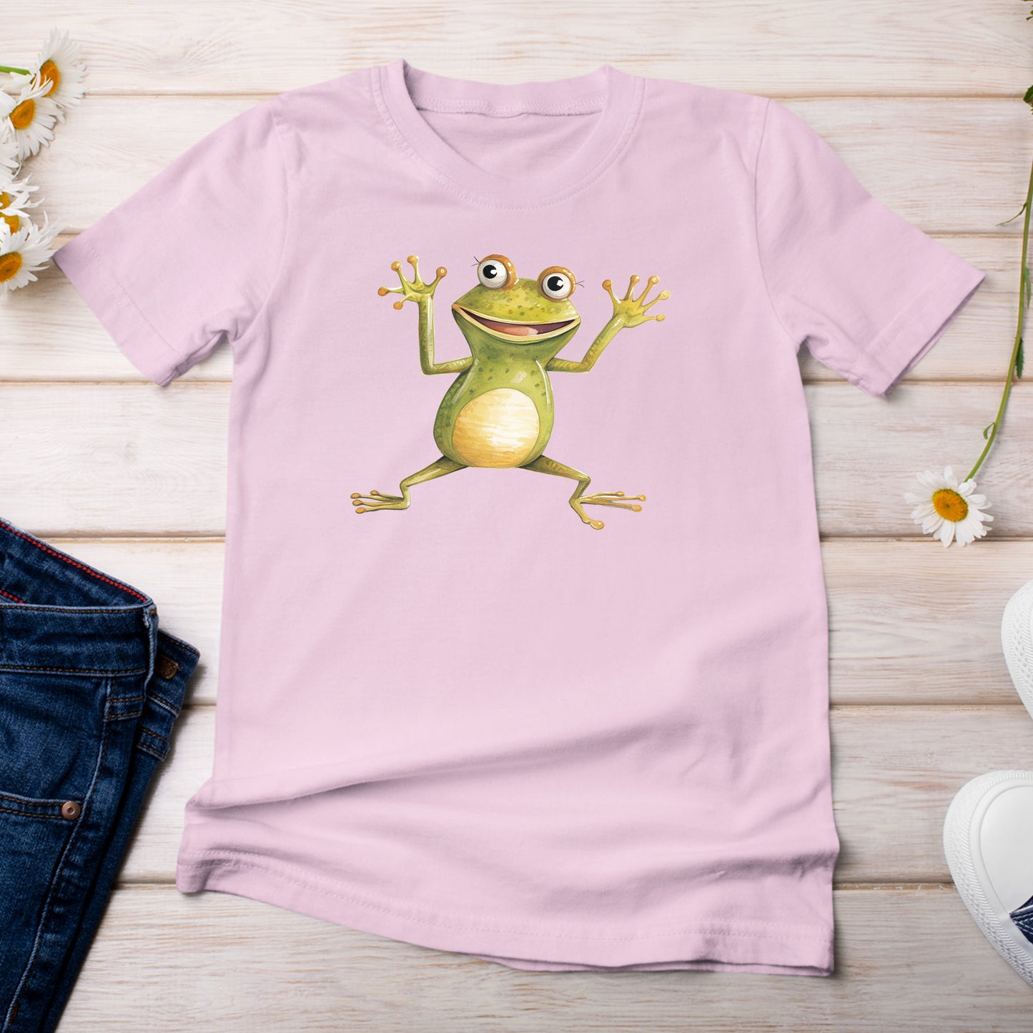 Happy Frog Amphibian T-Shirt Light Pink Blossom Color