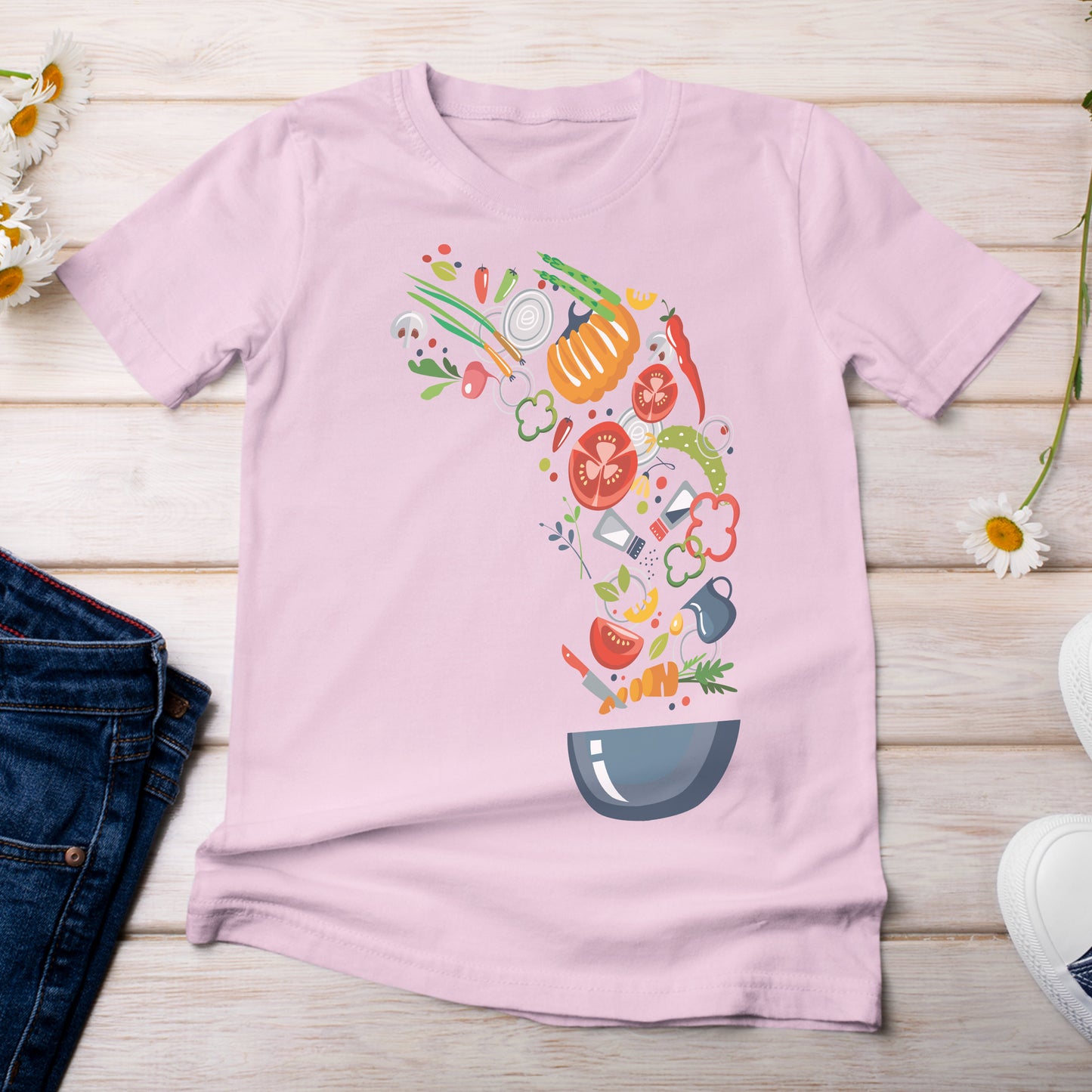 Yummy Salad Bowl T-Shirt Light Pink Blossom Color