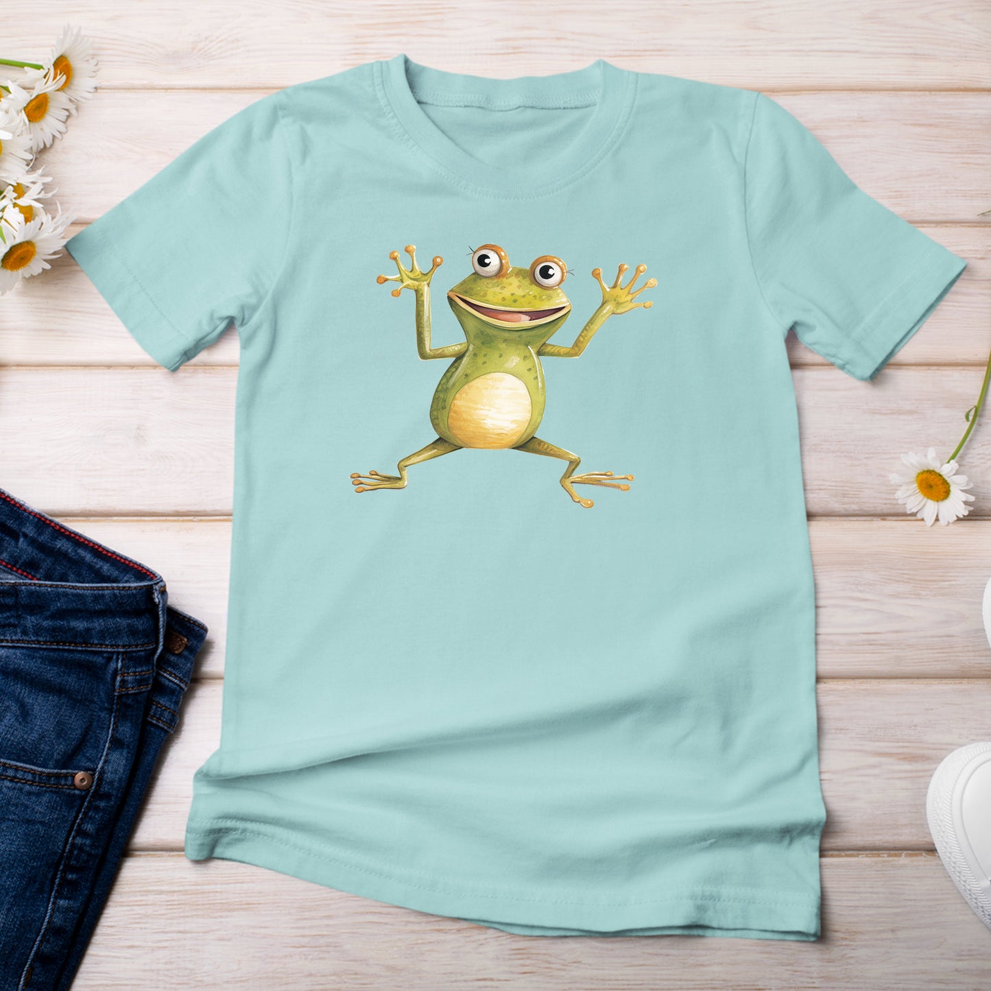 Happy Frog Amphibian T-Shirt Light Chalky Mint Color