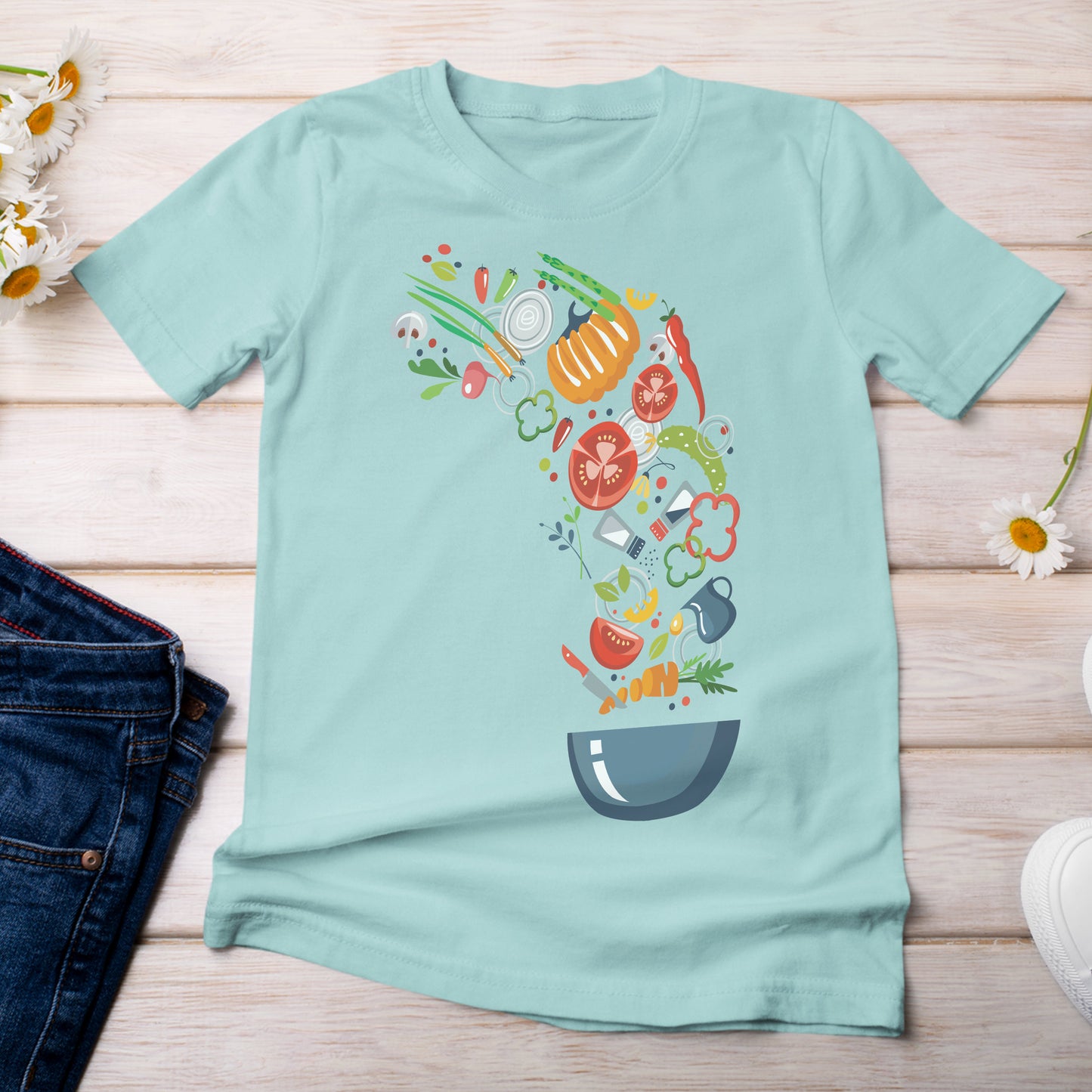 Yummy Salad Bowl T-Shirt Light Chalky Mint Color