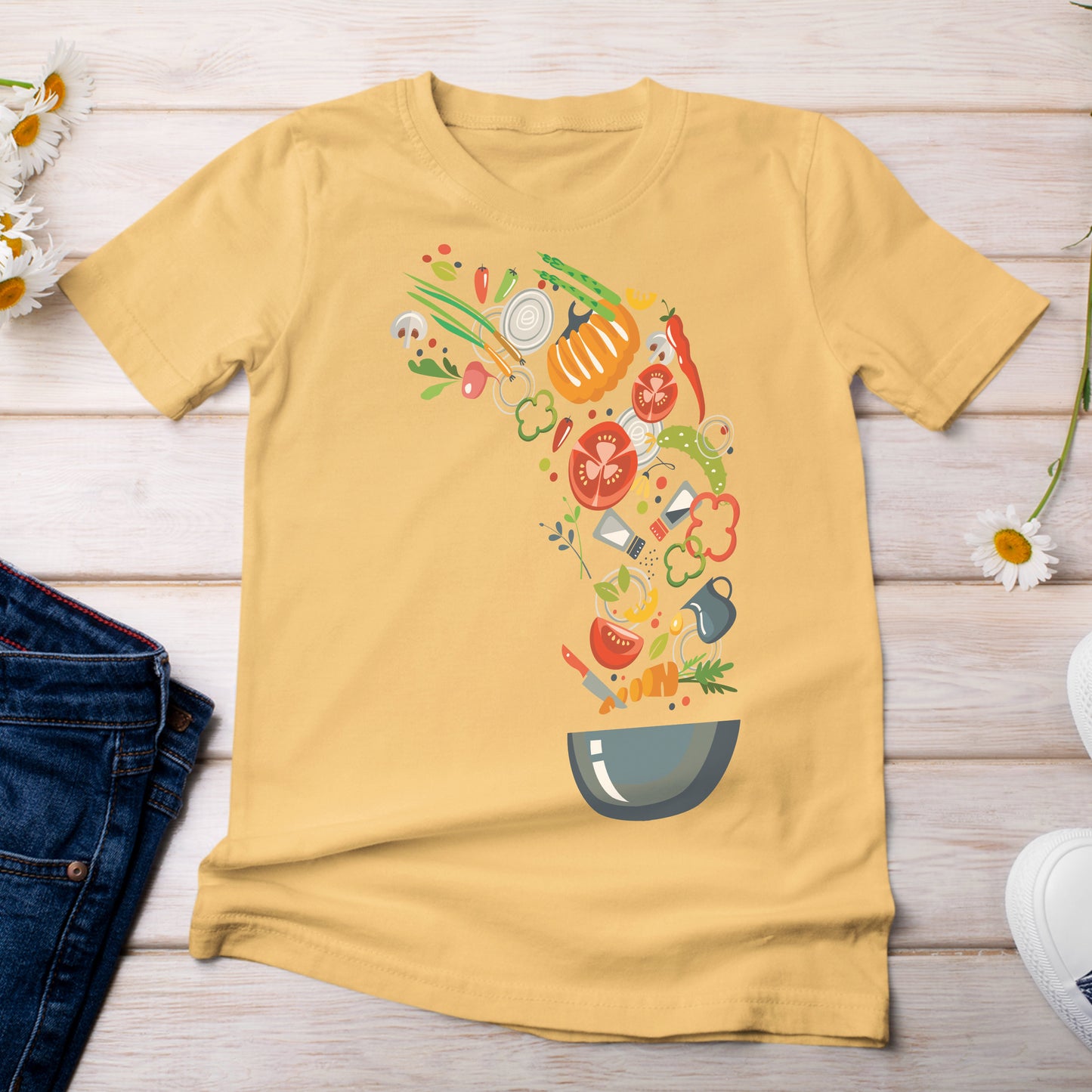 Yummy Salad Bowl T-Shirt Yellow Citrus Color