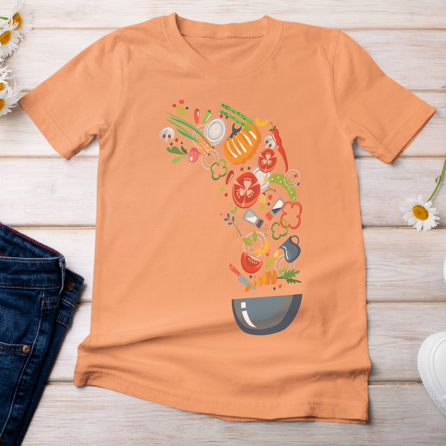 Yummy Salad Bowl T-Shirt Bright Orange Melon Color