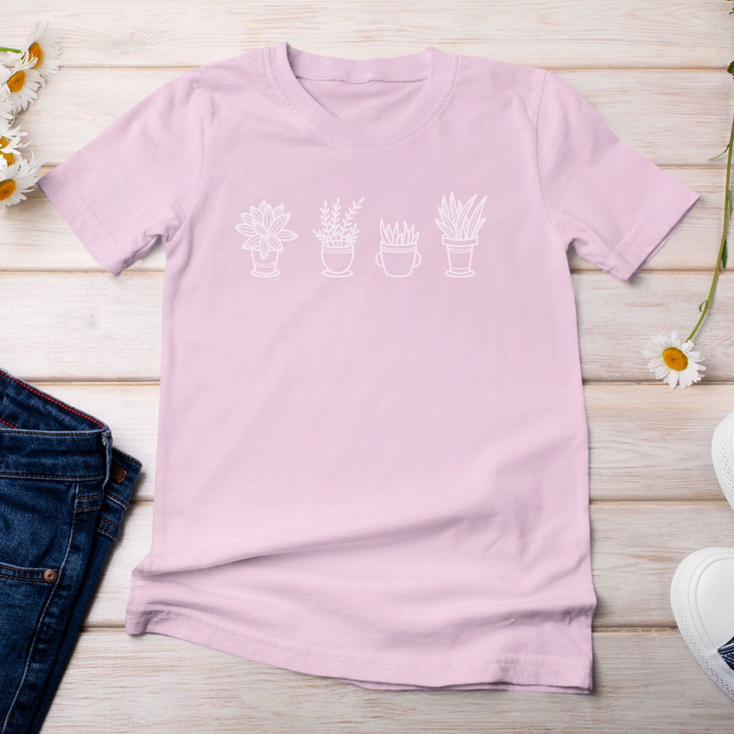 Houseplant Enthusiast T-shirt Light Pink Blossom Color