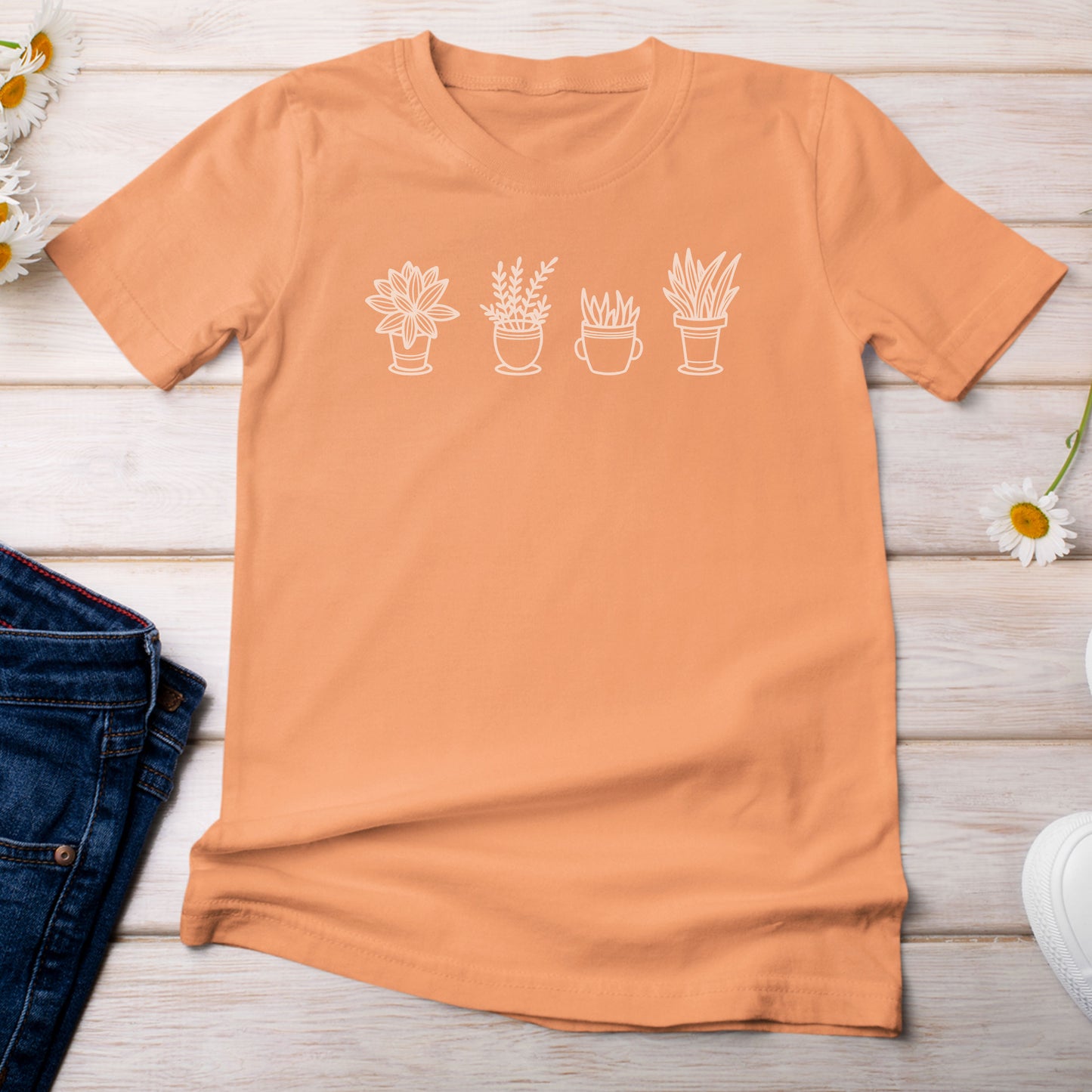 Houseplant Enthusiast T-shirt Bright Orange Melon Color