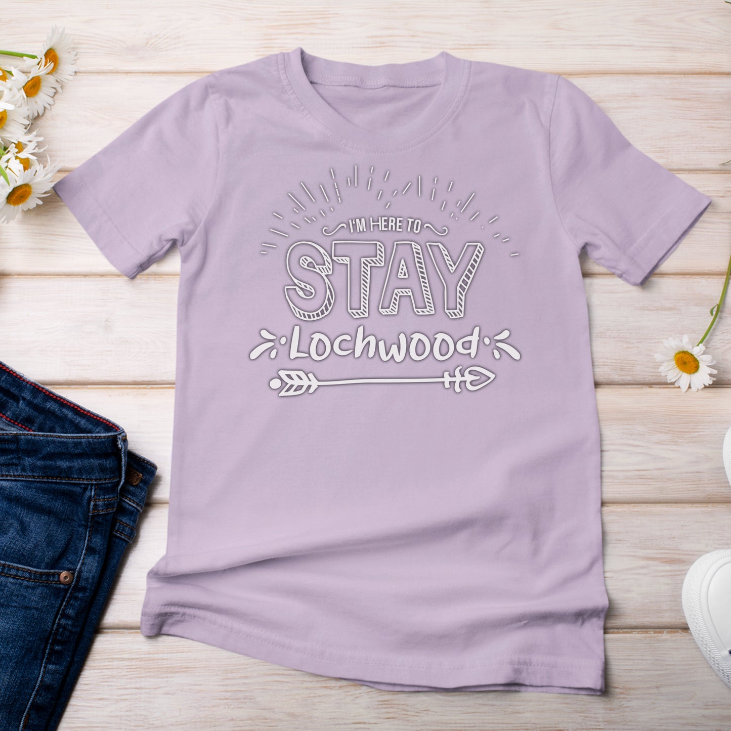 I'm Here to Stay in Lochwood T-Shirt Lilac Color