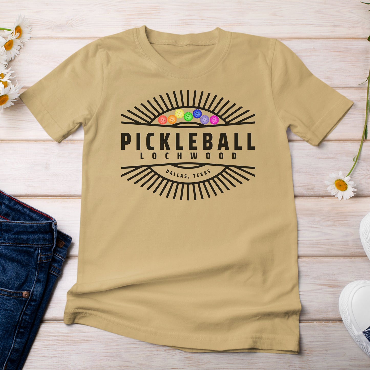 Pickleball for Lochwood Collection 101 T-shirt Dijon Mustard Color