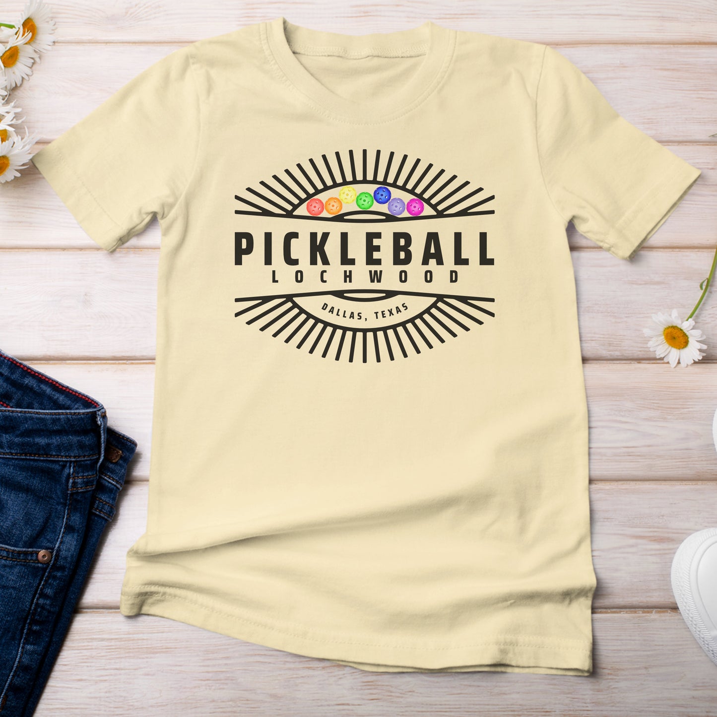 Pickleball for Lochwood Collection 101 T-shirt Light Yellow Banana Color