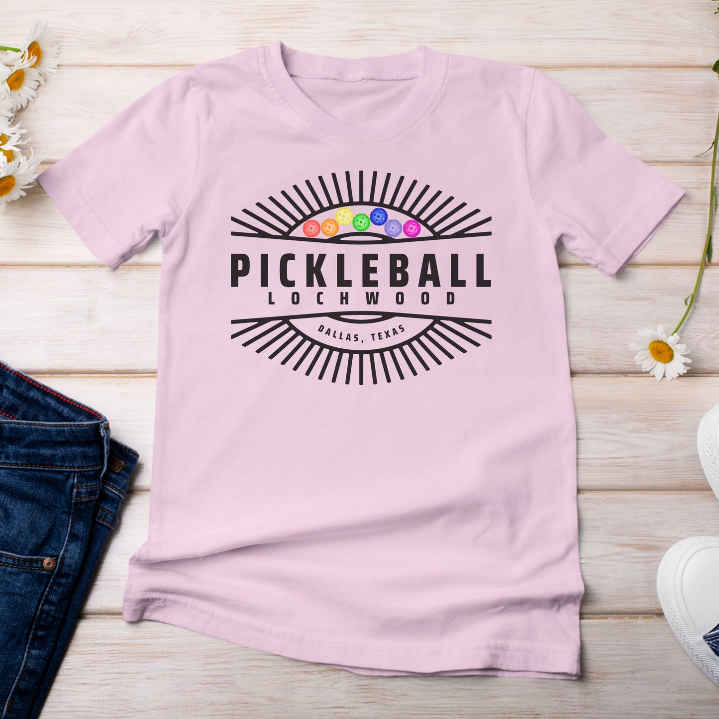 Pickleball for Lochwood Collection 101 T-shirt Light Pink Blossom Color