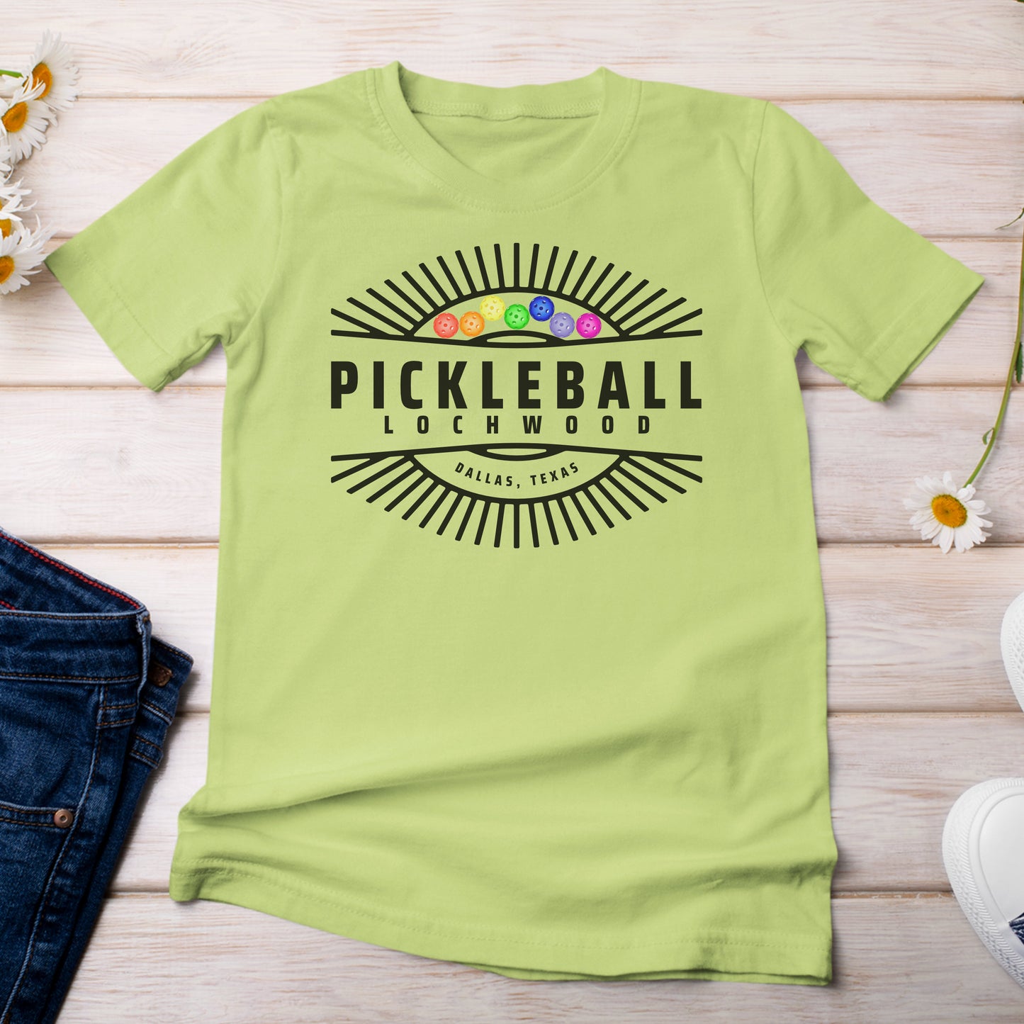 Pickleball for Lochwood Collection 101 T-shirt Light Green Kiwi Color