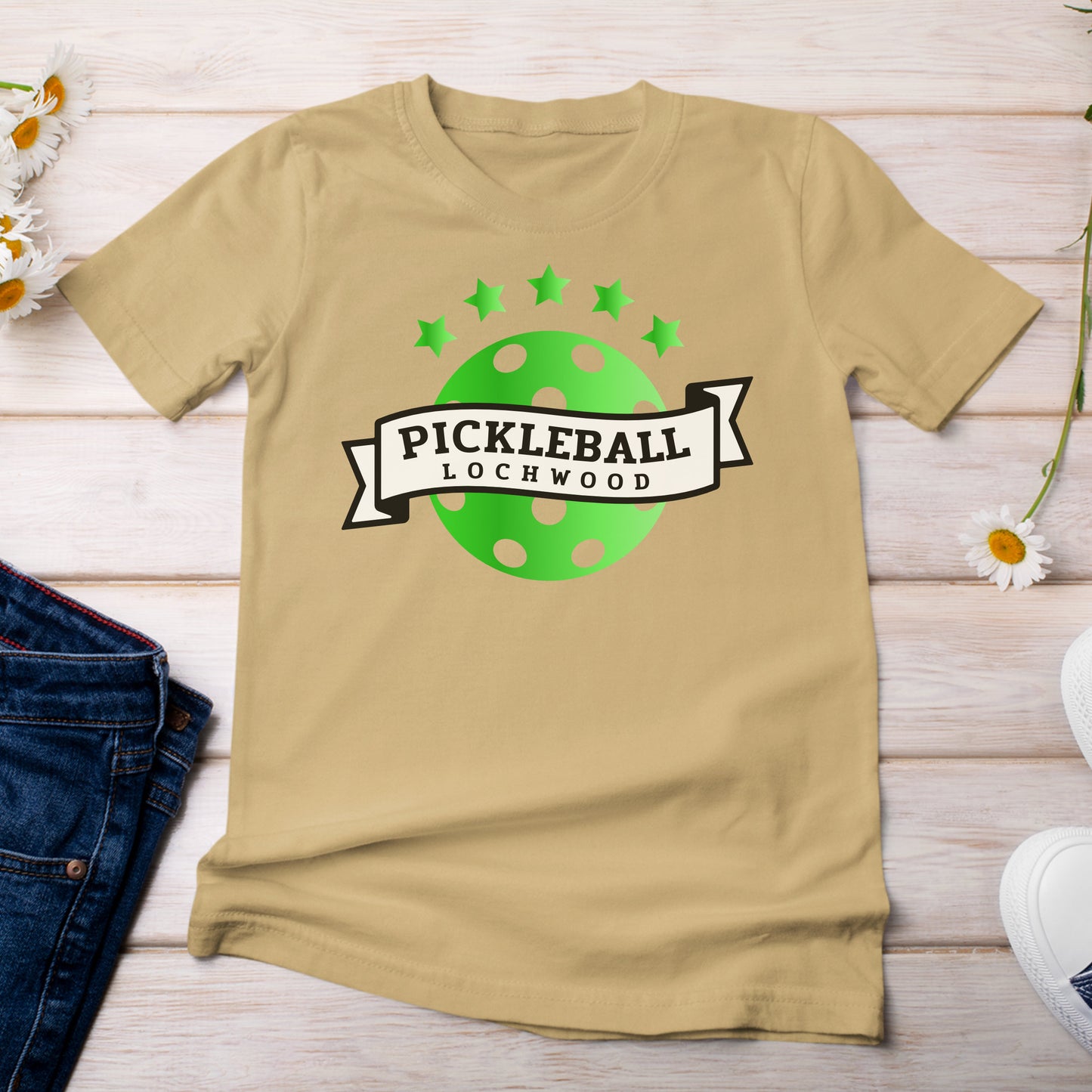 Pickleball for Lochwood Collection 102 T-Shirt Dijon Mustard Color