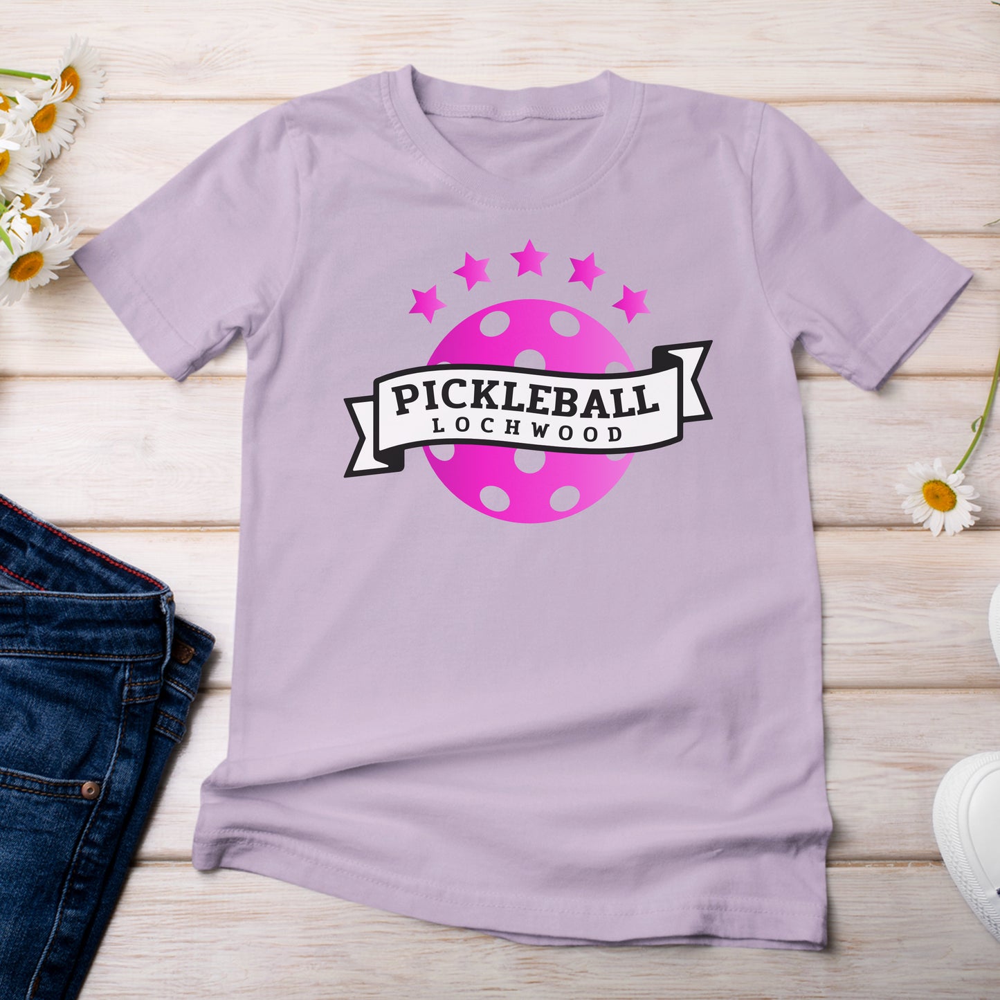 Pickleball for Lochwood Collection 102 T-Shirt Light Lilac Orchid Color