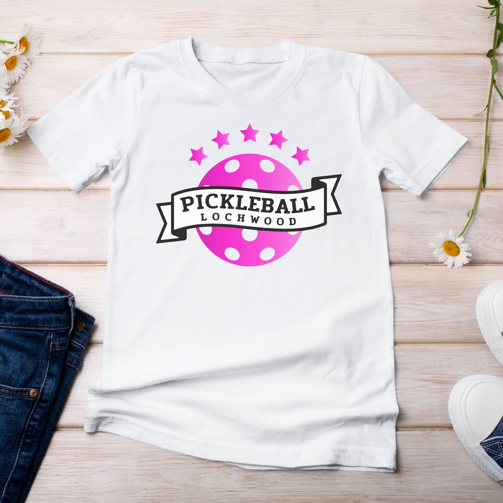 Pickleball for Lochwood Collection 102 T-Shirt White