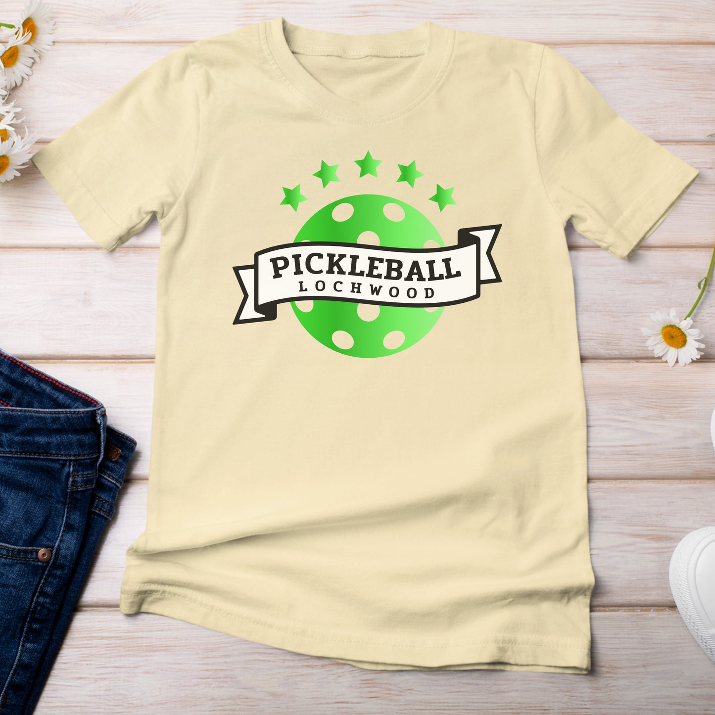 Pickleball for Lochwood Collection 102 T-Shirt Light Yellow Banana Color