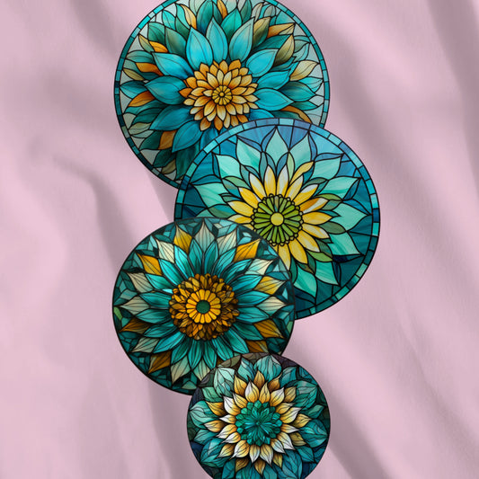 showcase picture of Teal Sunflower mosaic T-shirt