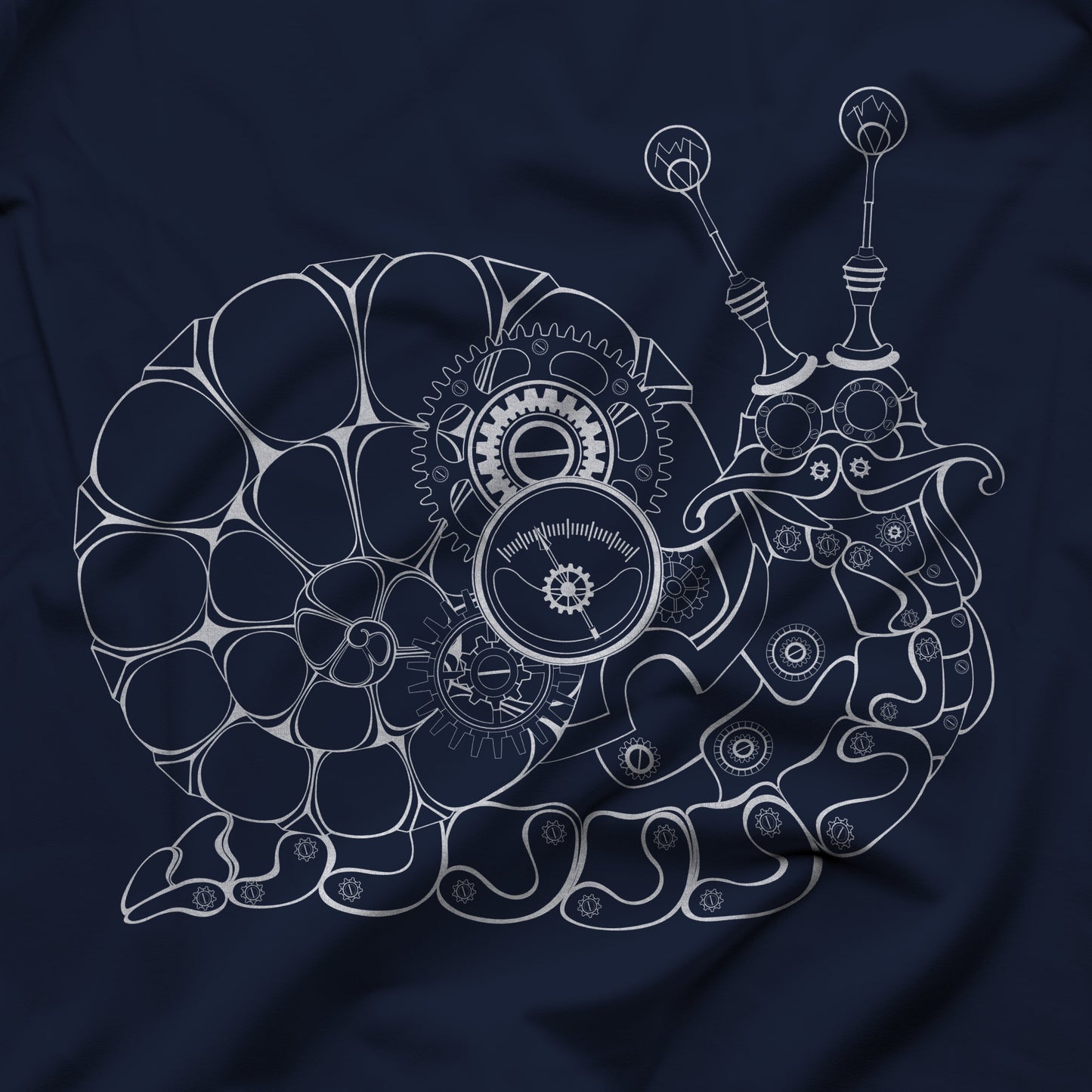 Steampunk Snail Outline Unisex Heavy Cotton Tee