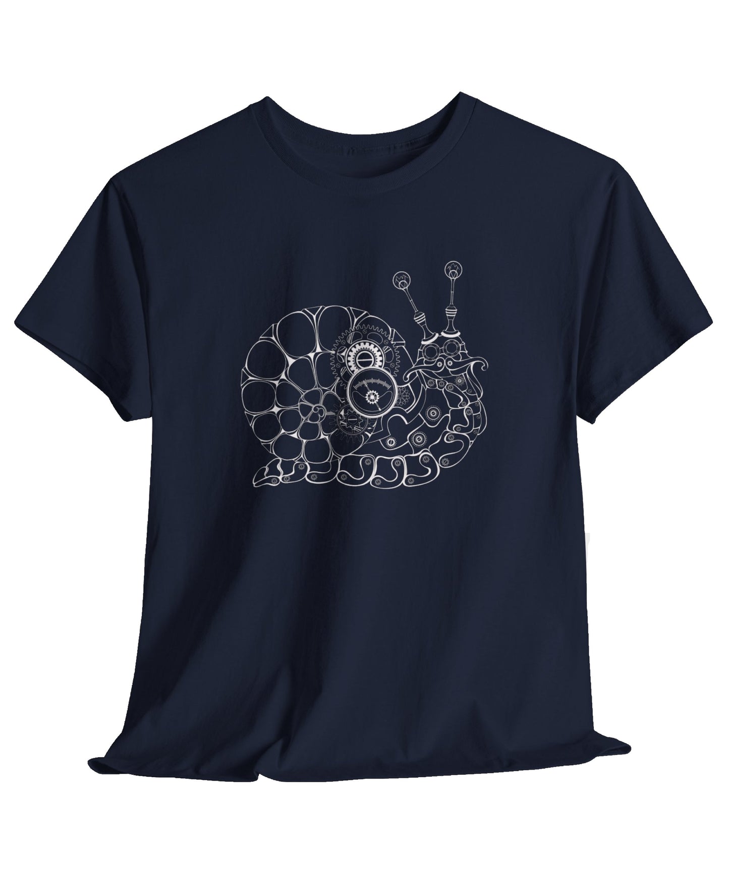 Steampunk Snail Outline Unisex Heavy Cotton Tee