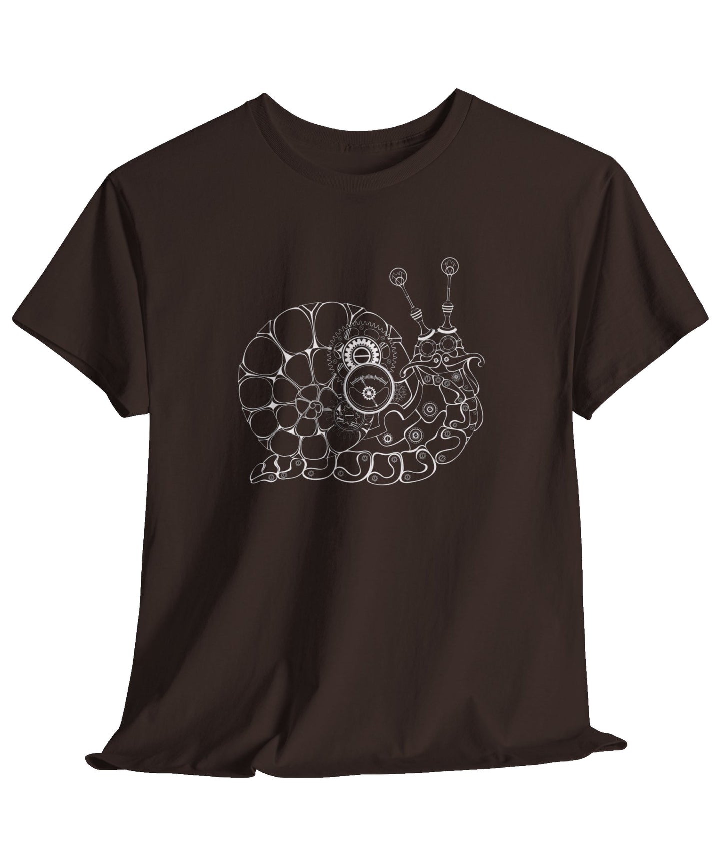 Steampunk Snail Outline Unisex Heavy Cotton Tee