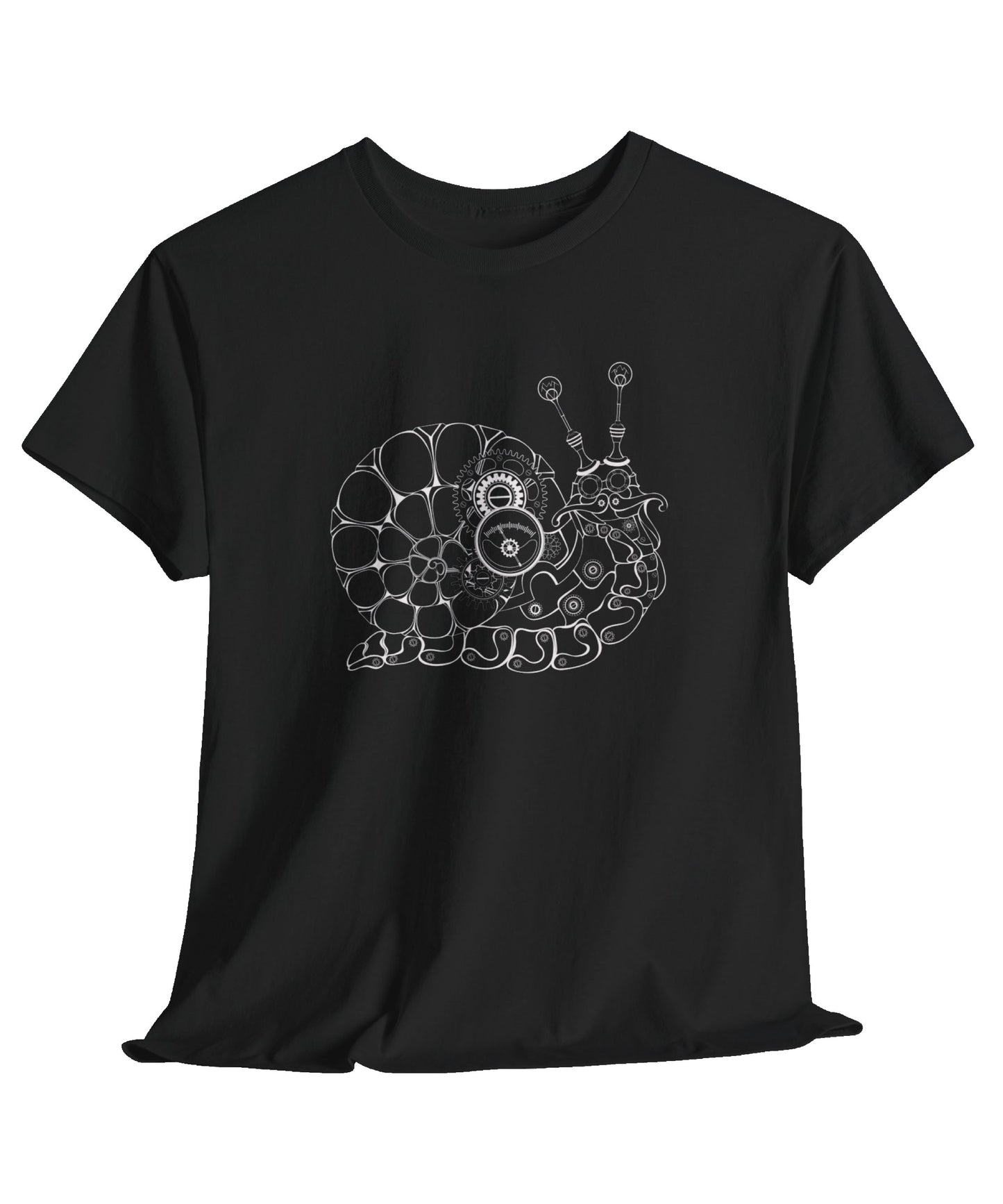 Steampunk Snail Outline Unisex Heavy Cotton Tee